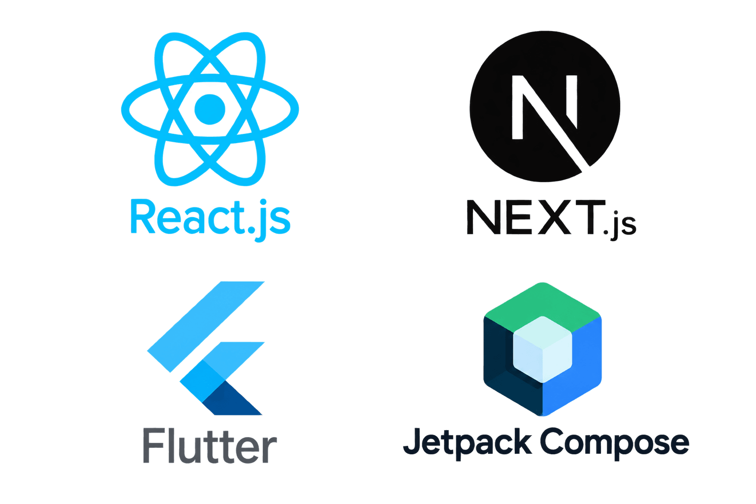 React.js, Next.js, Flutter, Jetpack Compose